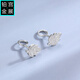 Gongzhan pt950 platinum earrings leaf shape earrings small and exquisite sparkling platinum crushed ice earrings for women simple crushed gold leaf earrings platinum pair about 2.8-3 grams