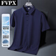 FVPX轻奢高端品牌冰丝短袖POLO衫男士夏季翻领商务 t恤宽松休闲衣服潮 12357黑色 L (建议115-130斤)