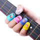 Guitar Silicone Finger Cot Ukulele Beginner's Left Hand Anti-Slip Anti-Pain Protection Thumb Piano Counting Money Turning Book Blue S 4 pcs