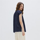 Giordano Designer kurzärärmiges Hemd für Frauen reines Baumwoll loser runder Nacken fliegende Ärmel Langes Jeanshemd 18345210