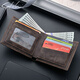 SATHI Men's's Retro Retro Wallet Business en cuir court Businet Business Pure en cuir en cuir Pure Cow Wallet Card Integrated [Modèle court] Boîte officielle / Boîte cadeau Packaging / Carte de voeux écrite