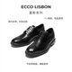 ECCO formal leather shoes for men, increased brogue carved cowhide derby shoes, Reese 622164, black 41