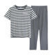 
PURCOTTON Cotton Era Summer Pajamas for women Pure Cotton Stripe Short Sleeve Trousers Thin Summer 2025 New Cotton Home Furnishing 7374 Bean Paste M [80-100Jin [Jin equals 0.5 kg]]