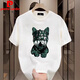 Pierre Cardin European und American Trendy Summer Reine Baumwolle kurzärmelig T-Shirt Herren 2025 Neues T-Shirt Lose großes Paar Outfit Herren halbärmelig V691 Black S