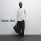 Massimo Dutti discount upgrade 2026 men's casual style simple and versatile standard version linen shirt men's long sleeve 00131726 white M (CN 180/96A) size is too large