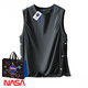 
NASAWASSUP official genuine breasted sleeveless vest men's summer ins trendy brand pure cotton casual sports fitness vest short-sleeved T-shirt dark gray [co-branded authentic] gift bag 2XL recommended [145-160Jin [Jin equals 0.5 kg]]