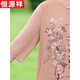 Hengyuanxiang Fat Mom Summer Cheongsam Dress Summer Chiffon Skirt Large Size 2025 New Middle-aged Women's Summer Temperament 6629 Khaki 8XL Recommended 180-200Jin [Jin equals 0.5 kg]