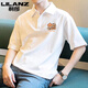 Lilang American retro men's polo shirt short-sleeved loose versatile lapel T-shirt summer pure cotton half-sleeved top [3895-WASP] White XL 130-150Jin [Jin equals 0.5 kg]