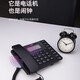 Deli telephone landline, battery-free landline, business office and hotel customer service, home wired telephone, call inquiry, can be connected to extension, fashionable model [battery-free] 13567 business black