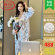 浪莎（LangSha）真丝睡衣女士卡通可爱春夏长袖开衫两件套感家居服日常可外穿 7374【长袖+长裤】 M