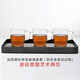 Yonghuan Tablett rechteckige Wasser Tasse Tellergeschirr Hotel Tee Tasse Tee Set Wohnzimmer Glasschale kleine gestreifte Tablett 3523+ Tablettpolster