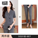 Bai Xiens Vertriebsarbeitsanzuganzug und sexy Frauen Sommer 2025 Neues Small Temperament Professional Rezeption Manager 9731 kurzärmeliger grauer Anzug + Rock <.Sehe Bild> s
