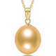 Handi skin white champagne gold 18K gold simple South Sea gold bead pearl pendant single drop-shaped seawater necklace