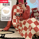 
Hengyuanxiang nightgown with breast pad for women, can wear long-sleeved loose large-size pajamas for women ins dormitory home clothes 16863 [with breast pad] M [Suggested 95 Jin [Jin equals 0.5 kg]]
