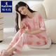 Pajama de año nuevo de carpintero para mujeres en verano Pantalones de manga corta de algodón puro