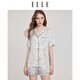 ELLE Satin Pajamas Set Women's Summer French Retro Lightweight Cool Feeling Home Clothes 2025 New White (Top) S