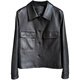 Qianchen Yi Haining New 2025 Spring and Autumn Popular Casual Sheepskin Leather Jacket Genuine Leather Jacket Women's Short Black M