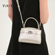 toutou2025 Nuevo Kelly Bag Crocodile Textura Bolso Pemperamento simple Bolsa Crossbody Bag Bag Pearl White