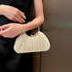 Yunshun handbag, famous high-end wrinkled bag 2025 new dinner cheongsam bag dress handheld crossbody bag folded dinner bag [Apricot color] 23*6*19CM