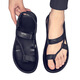 Sandales TTPMER pour la version coréenne masculine de chaussures de plage décontractées sans glissement en forme de semelle douce portant des sandales pour hommes à tendance verte à la mode en plein air Black 9866 Version améliorée 38