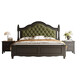 South classical furniture American light luxury retro black 2-meter solid wood bed French mid-century style green soft bag storage master bedroom princess bed single bed 1.5*2 meters