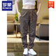 ROMON casual pants men's loose legged summer thin middle-aged denim long pants harem 2025 new fashion dad YN-689 black M