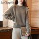 La Chapelle Small European Sweater Women's Chic Design Niche Tops Sweater Autumn and Winter Raccoon Velvet Pure 100 Automatic Heating Picture Color Pure 100 Automatic Heating M