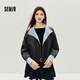 Semirjacke für Frauen Herbst Knospen Spleißen Plaid losen Standkragen 2025 Literarische Pendlerjacke 10A525108004
