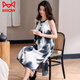 Cat Man (MiiOW) summer ice silk sexy pajamas with chest pad nightgown for women's suspender skirt sexy ice and snow silk loose summer home clothes 13117 M 80-100Jin [Jin equals 0.5 kg]