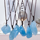 Aquamarine pendant, natural raw stone for women, ice seed waxy aquamarine necklace for men, blue water, about 10g