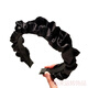 High skull black pleated headband women's hairpin face wash hairband wide edge versatile internet celebrity 2025 new headband black pleated headband