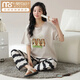 Modal cotton pajamas for women short-sleeved trousers for summer Korean women's round neck suit thin cotton exterior wear home clothes RN9715# short-sleeved trousers Cotton M (80-100Jin [Jin equals 0.5 kg])