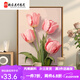 Manlang Tulip DIY digital oil painting difficult to pass the time to relieve boredom Hand-painted oil painting Living room hanging painting SJ13969 30*40cm solid wood inner frame + brush paint