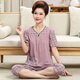 Hengyuanxiang 20 Nouveau style de mères d'âge moyen et âgées pyrons de pyjamas féminins en coton pur pour les vêtements de maison en vrac entièrement à manches courtes pantalons recadrés.