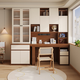 Gugezhijia customized ENF grade solid wood rotating desk and bookshelf integrated student home writing desk office desk living room computer table 2.0*2.4 high (5 door bookcase) + 1.52 meter desk