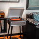 
ROBERILLINE Vintage Vinyl Recorder Gramophone Audio Living Room Decoration Vintage Recorder MM Dynamic Magnetic Speaker Elegant Black