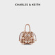 CHARLES&KEITH夏季女包CK2-50151346-A镂空金属串珠缎面手拎包女官方旗舰正品 Rose Gold玫瑰金色