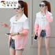 Woodpecker sunscreen clothes for women 2025 spring and autumn summer new Korean thin ins jacket for women loose sunscreen clothes light purple S recommended 98 Jin [Jin equals 0.5 kg] below
