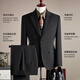 Romon Suit Men's Business Slim Suit Slim Professe Formal Wating Wedding Vestina Negro 2xl