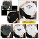 Vancl Eslite 260 g schweres reines Baumwoll-T-Shirt-T-Shirt-Kurzärmel-Sommer trendy losen runden Nacken T-Shirt Top American Cotton Hälfte Ärmeln M09-T673 Weiß + dunkelgrün S