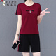 Woodpecker Pure Cotton Sports Set Shorts para mujeres 2025 Nuevo set de dos piezas de gran tamaño de moda Baolan 2XL
