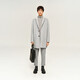 
Peacebird men's woolen coat men's mid-length lapel single-breasted casual wool coat gray 1 (combined) L