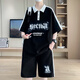 PEI Shiyan Teenager kurzärmelig T-Shirt Boy 12-15 Jahre alte Schüler der Junior High School Hälfte Ärmeln Big Children Handsome Trendy Summer Sports Anzug 6629 Weißer Anzug M 80-100jin [Jin entspricht 0,5 kg]