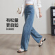 Yiyang wide-leg straight jeans for women in 2025 new summer slim trousers wash water blue 28