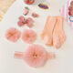 Duofei Katze Baby Socken Haarband Set süße jahrelange Babyfoto Kopfschmuck Prinzessin Haarnadel Hellrosa 8-teiliges Set