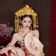 Shien Bride Golden Big Phoenix Crown Chinese Style Hair Accessory Ancient Style Palace Gorgeous and Majestic Xiu He Clothes National Style Dress Wedding Headwear Phoenix Crown MT086