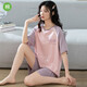 Yalu summer pajamas Xinjiang cotton women Korean version short-sleeved shorts Xinjiang cotton suit women summer ladies large size home clothing CKE-W6174 breastless pad M