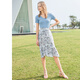 
Yanyu women's summer 2019 new European and American V-neck short-sleeved thin sweater slim and versatile short top for women blue S
