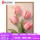 Manlang Tulip DIY digital oil painting difficult to pass the time to relieve boredom Hand-painted oil painting Living room hanging painting SJ13969 30*40cm solid wood inner frame + brush paint