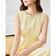 IEF/Aiyifu 2025 Summer Nuevo estilo para niñas Temperamento suave Gentle Vacation Fashion Chaleco de mujer Falda larga Amarillo L